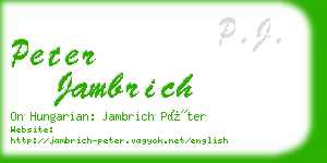 peter jambrich business card